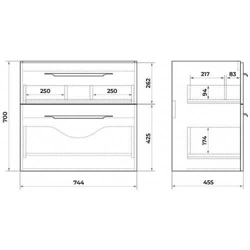 Тумба 800 2 ящ + Раковина Q80 Белый мат Lande DIBORG Тумба 800 2 ящ + Раковина Q80 Белый мат Lande DIBORG