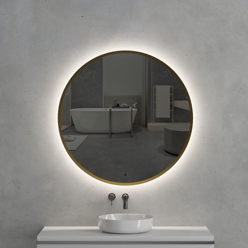 Зеркало с подсветкой AVS Виктория 100x100 см, золото Зеркало с подсветкой AVS Виктория 100x100 см, золото