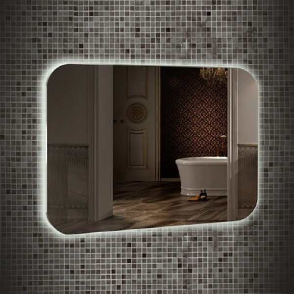 Зеркало с подсветкой AVS Каспий 80х55 см, часы и антипар Зеркало с подсветкой AVS Каспий 80х55 см, часы и антипар