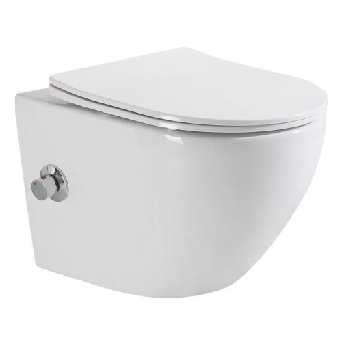 Унитаз подвесной BelBagno Uno BB3105CHR-BS/SC безободковый, белый Унитаз подвесной BelBagno Uno BB3105CHR-BS/SC безободковый, белый