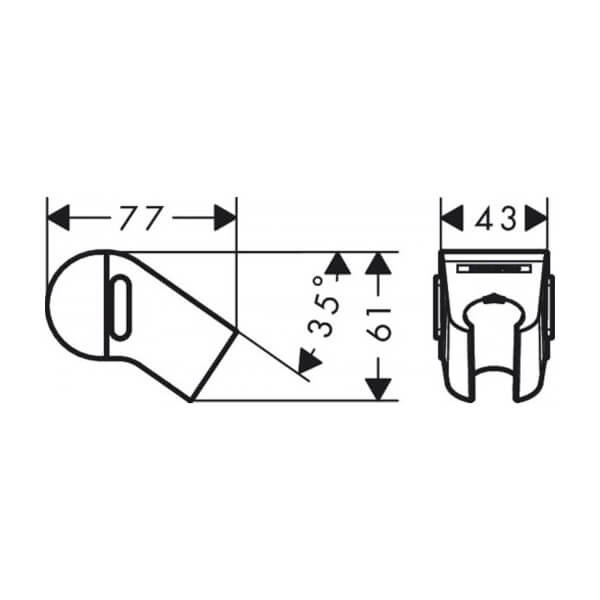 Держатель для душа WallStoris Hansgrohe 27917700 Держатель для душа WallStoris Hansgrohe 27917700