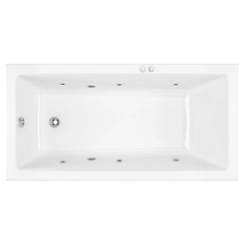 Акриловая ванна Excellent Wave Slim 180x80 белая, с ГМ, каркасом и сливом-переливом