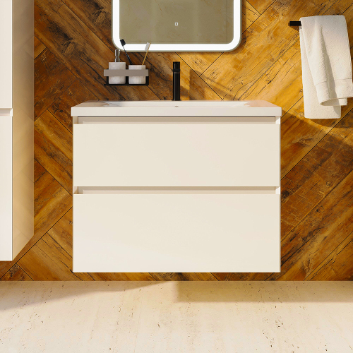 Тумба с раковиной AVS Гармония 80 айвори матовая (раковина 01 белая глянцевая) Тумба с раковиной AVS Гармония 80 айвори матовая (раковина 01 белая глянцевая)