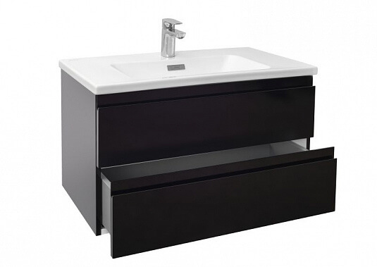 Комплект Тумба 80*46*45 2ящ + Раковина 80*46 Черный лак Madelene JACOB DELAFON Комплект Тумба 80*46*45 2ящ + Раковина 80*46 Черный лак Madelene JACOB DELAFON