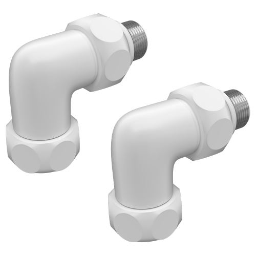 Угловое соединение Terminus (г/ш) 1"x3/4" белый матовый RAL9003, 2 шт Угловое соединение Terminus (г/ш) 1"x3/4" белый матовый RAL9003, 2 шт