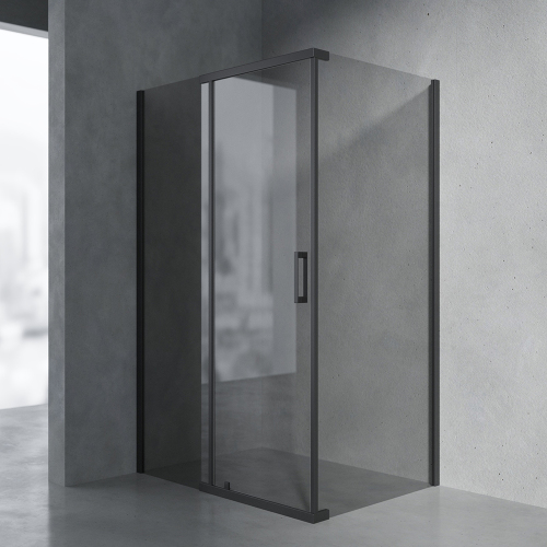 Душевой уголок AVS Фаворит 120x90 профиль черный матовый, стекло тонированное
