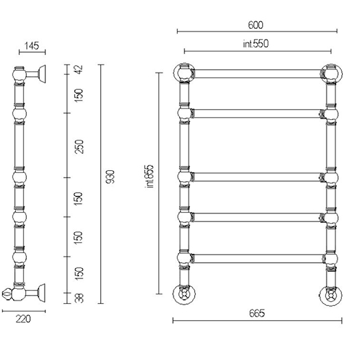 Полотенцесушитель 600х930 Margaroli 9-464 Полотенцесушитель 600х930 Margaroli 9-464