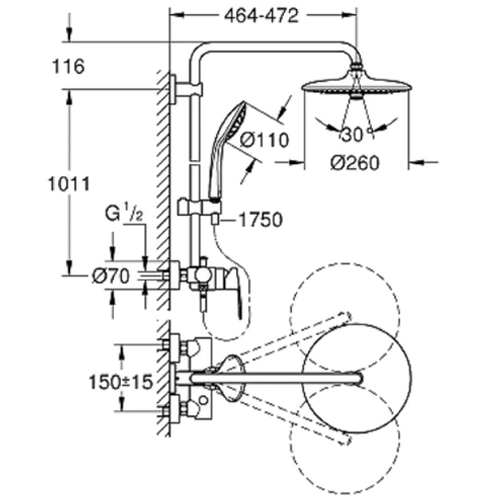 Душевая система Euphoria Grohe 27473001 Душевая система Euphoria Grohe 27473001