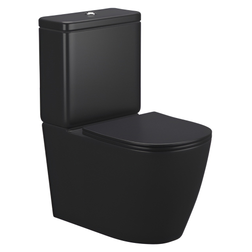 Унитаз-компакт AVS Импульс безободковый, черный матовый Унитаз-компакт AVS Импульс безободковый, черный матовый