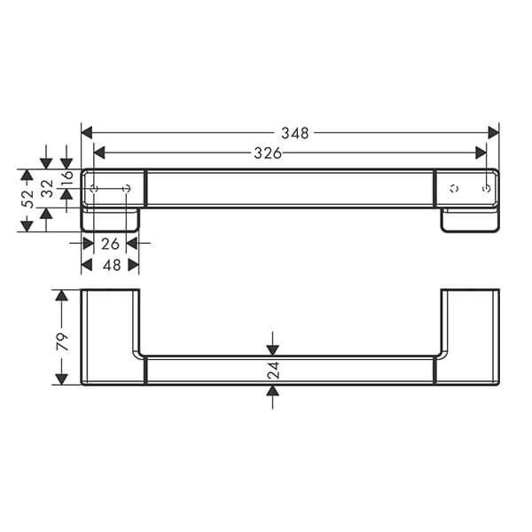 Поручень Hansgrohe белый матовый 41744700 Поручень Hansgrohe белый матовый 41744700