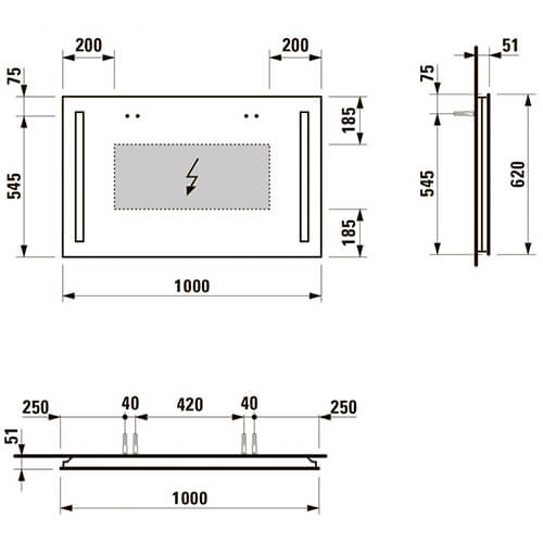 Зеркало 1000х620 Palace Laufen 4.4725.6.996.144.1 Зеркало 1000х620 Palace Laufen 4.4725.6.996.144.1
