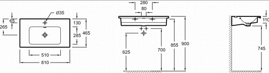 Комплект Тумба 80*46*45 2ящ + Раковина 80*46 Черный лак Madelene JACOB DELAFON Комплект Тумба 80*46*45 2ящ + Раковина 80*46 Черный лак Madelene JACOB DELAFON