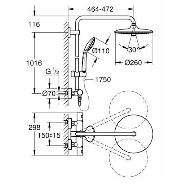 Душевая система Euphoria System 27615001 Душевая система Euphoria System 27615001