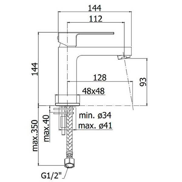 Смеситель для раковины Paffoni Elle EL071NO черный матовый