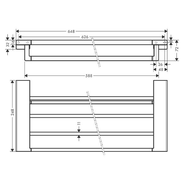 Полка для полотенец с держателем Hansgrohe золото 41751990 Полка для полотенец с держателем Hansgrohe золото 41751990