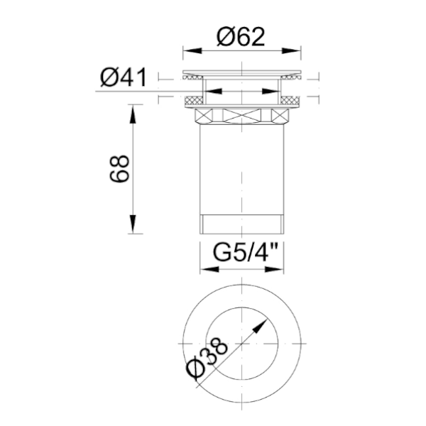 Донный клапан Sytron KL-02 11/4 хром Донный клапан Sytron KL-02 11/4 хром