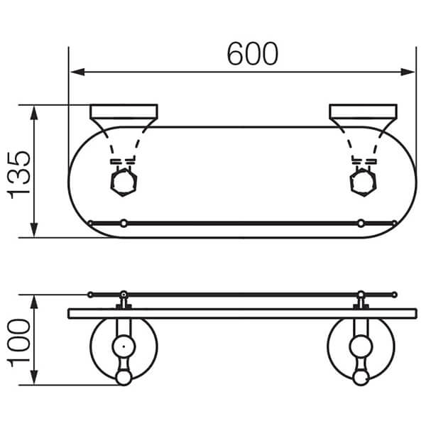 Полка 60см Gialetta Veragio VR.GIL-6411.BR Полка 60см Gialetta Veragio VR.GIL-6411.BR