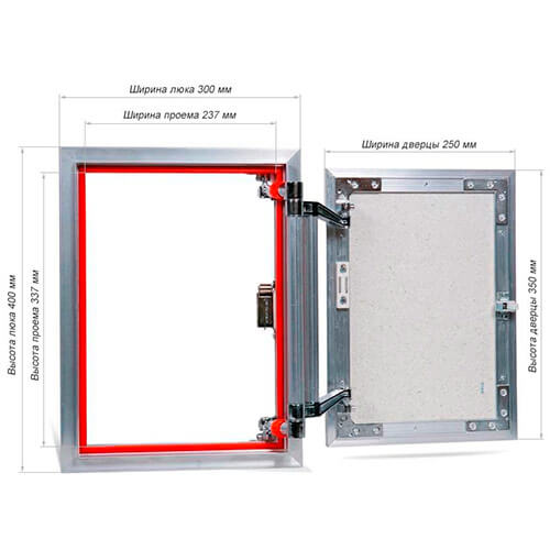 Люк под плитку 300х400 Евроформат Практика АТР 30-40 Люк под плитку 300х400 Евроформат Практика АТР 30-40