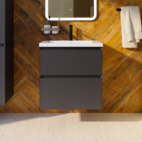 Тумба с раковиной AVS Гармония 60 антрацит матовая (раковина 01 белая глянцевая) Тумба с раковиной AVS Гармония 60 антрацит матовая (раковина 01 белая глянцевая)