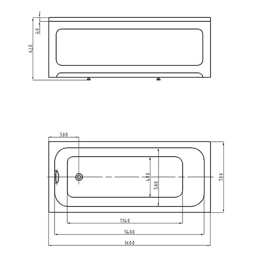Акриловая ванна Aquatek Мия 160x70 белая, без каркаса Акриловая ванна Aquatek Мия 160x70 белая, без каркаса