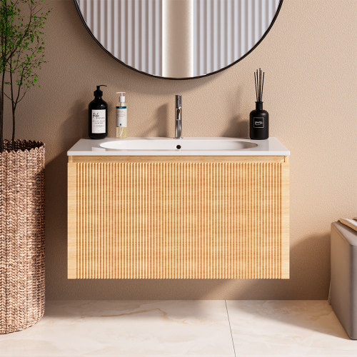 Тумба с раковиной AVS Форте 90 дуб светлый Тумба с раковиной AVS Форте 90 дуб светлый