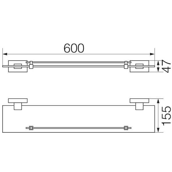 Полка 60 см Ramba Veragio VR.RMB-4911.CR Полка 60 см Ramba Veragio VR.RMB-4911.CR