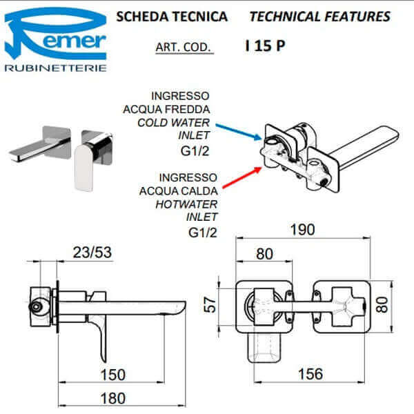 Смеситель для раковины Remer Infinity I15PBG золото Смеситель для раковины Remer Infinity I15PBG золото