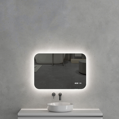 Зеркало с подсветкой AVS Каспий 55x80 см, часы и антипар Зеркало с подсветкой AVS Каспий 55x80 см, часы и антипар