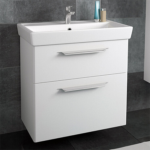 Тумба 700 2ящ + Раковина Q70 Белый мат Lande DIBORG Тумба 700 2ящ + Раковина Q70 Белый мат Lande DIBORG