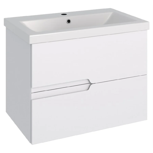 Тумба с раковиной RUNO Стокгольм Como 70 белая, подвесная Тумба с раковиной RUNO Стокгольм Como 70 белая, подвесная