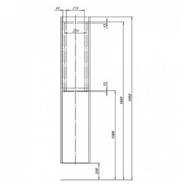 Пенал 175x35 белый глянец Nova Lite AQUANET 242266 Пенал 175x35 белый глянец Nova Lite AQUANET 242266