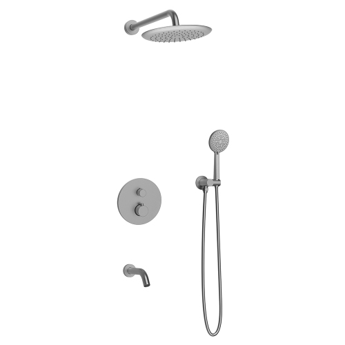 Душевой комплект AVS Termo 4в1 круглый, оружейная сталь Душевой комплект AVS Termo 4в1 круглый, оружейная сталь