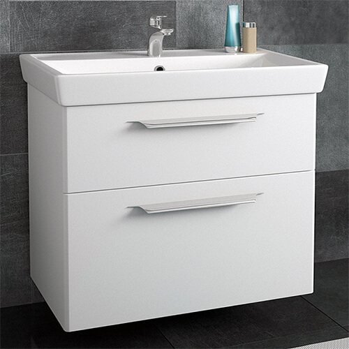 Тумба 800 2 ящ + Раковина Q80 Белый мат Lande DIBORG Тумба 800 2 ящ + Раковина Q80 Белый мат Lande DIBORG