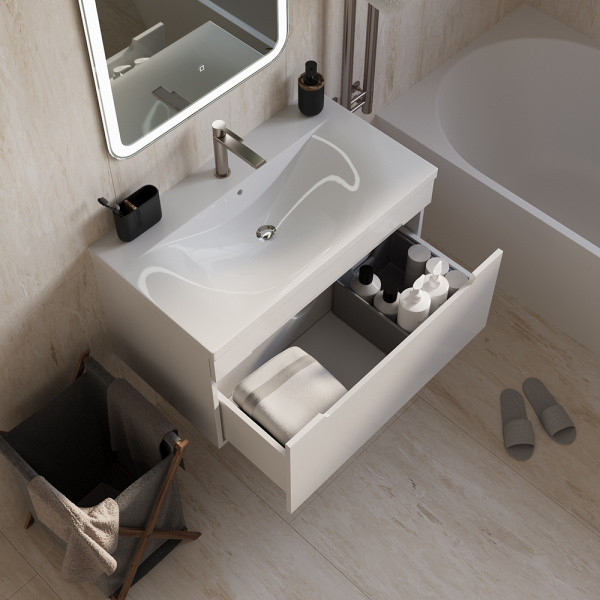 Тумба с раковиной AVS Эстель 80 белая Тумба с раковиной AVS Эстель 80 белая