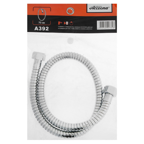 Душевой шланг Accoona A392 70 хром Душевой шланг Accoona A392 70 хром