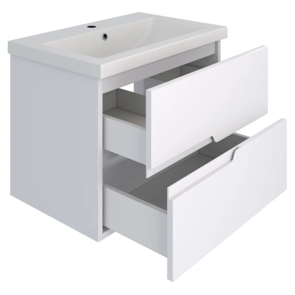 Тумба с раковиной RUNO Стокгольм Como 70 белая, подвесная Тумба с раковиной RUNO Стокгольм Como 70 белая, подвесная