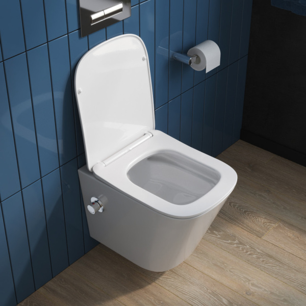 Унитаз подвесной BelBagno Due BB3103CHR-BS/SC безободковый с биде Унитаз подвесной BelBagno Due BB3103CHR-BS/SC безободковый с биде
