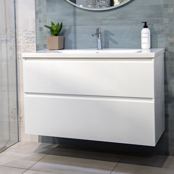 Тумба с раковиной AVS Гармония 100 белая (раковина 01 белая глянцевая) Тумба с раковиной AVS Гармония 100 белая (раковина 01 белая глянцевая)