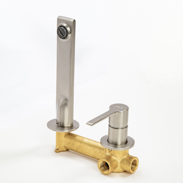 Смеситель для раковины AVS Elegant с внутренней частью, брашированный никель Смеситель для раковины AVS Elegant с внутренней частью, брашированный никель