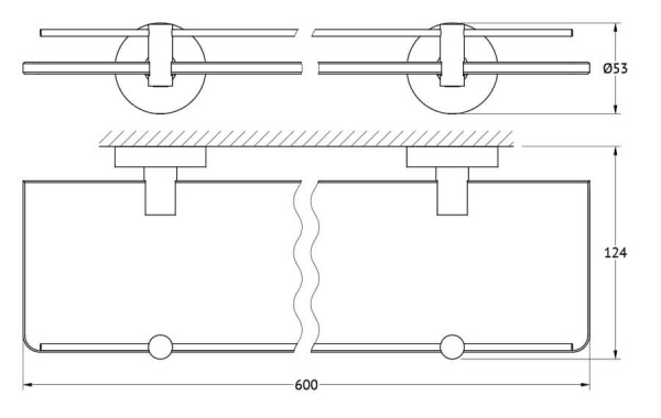 Полка стеклянная Harmonie Artwelle HAR 036 Полка стеклянная Harmonie Artwelle HAR 036