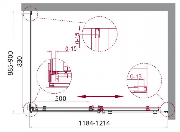 Душевой уголок BelBagno Acqua ACQUA-AH-1-120/90-C-Cr 120х90 профиль хром, прозрачное стекло