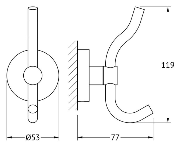 Крючок-вешалка Harmonie Artwelle HAR 004 Крючок-вешалка Harmonie Artwelle HAR 004