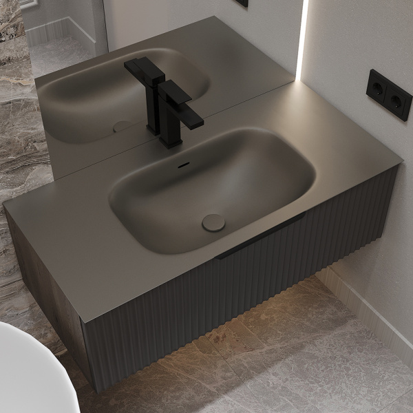 Раковина ZOV Oliveeka M115B100 100x46 темно коричневая матовая Раковина ZOV Oliveeka M115B100 100x46 темно коричневая матовая