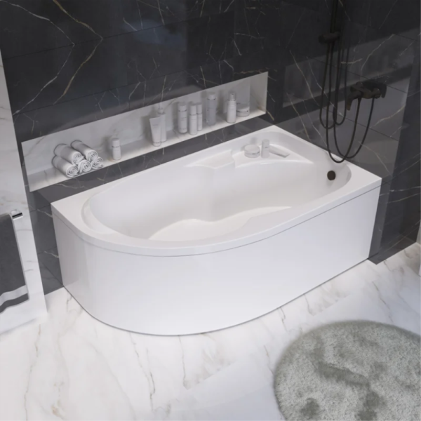 Акриловая ванна 1MarKa Diana 160x100 R белая, с каркасом и экраном Акриловая ванна 1MarKa Diana 160x100 R белая, с каркасом и экраном