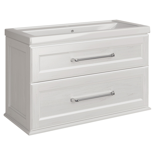 Тумба с раковиной ASB Wood Line Венеция 100 белая, патина серебро Тумба с раковиной ASB Wood Line Венеция 100 белая, патина серебро