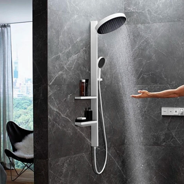 Душевая стойка Hansgrohe Rainfinity Showerpipe Shower Select S 26842700+15743700+01800180 белый матовый Душевая стойка Hansgrohe Rainfinity Showerpipe Shower Select S 26842700+15743700+01800180 белый матовый