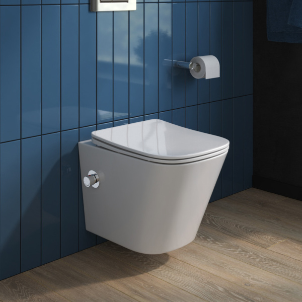 Унитаз подвесной BelBagno Due BB3103CHR-BS/SC безободковый с биде Унитаз подвесной BelBagno Due BB3103CHR-BS/SC безободковый с биде