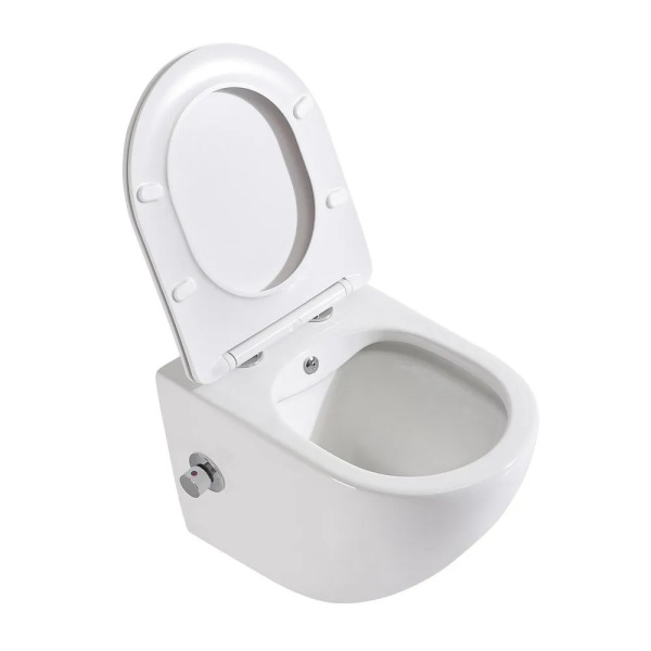 Унитаз подвесной BelBagno Uno BB3105CHR-BS/SC безободковый, белый Унитаз подвесной BelBagno Uno BB3105CHR-BS/SC безободковый, белый