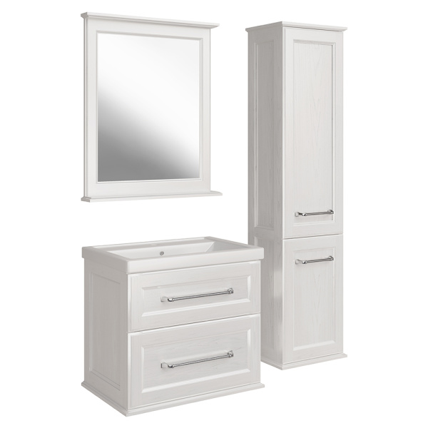 Тумба с раковиной ASB Wood Line Венеция 70 белая, патина серебро Тумба с раковиной ASB Wood Line Венеция 70 белая, патина серебро