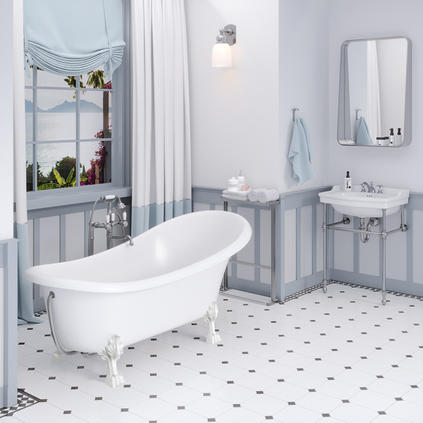 Ванна из искусственного камня Aqua de Marco Edelweiss 170x80 белая с белыми ножками Ванна из искусственного камня Aqua de Marco Edelweiss 170x80 белая с белыми ножками